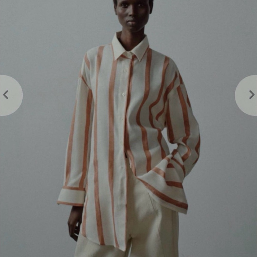 Cordera linen cotton Striped Button-Up Shirt